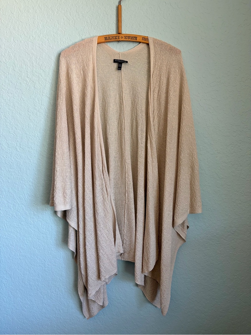 Eileen Fisher Sandstone Open-Front Draped Cardigan